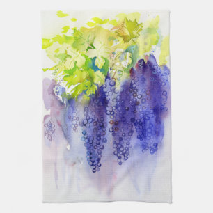 Lila Trauben Aquarell – Weinberg Geschirrtuch