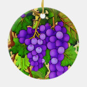 Lila Trauben auf dem Weinberg Keramik Ornament (Hinten)
