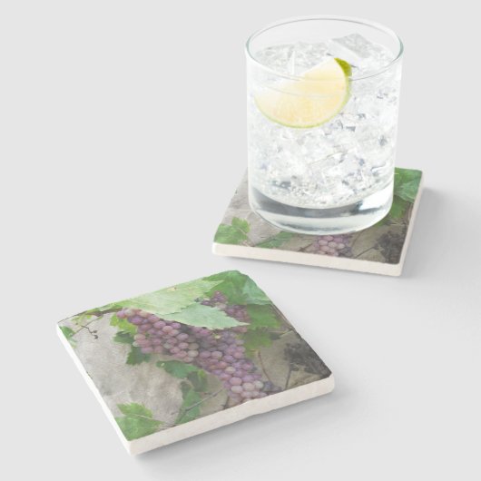 Lila Trauben auf dem Weinberg Untersetzer (Seitenansicht)