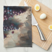 Lila Trauben auf dem Weinölgemälde Geschirrtuch (Viertel Falte)