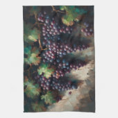 Lila Trauben auf dem Weinölgemälde Geschirrtuch (Vertikal)