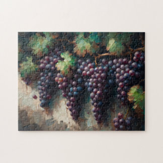 Lila Trauben auf dem Weinölgemälde Puzzle
