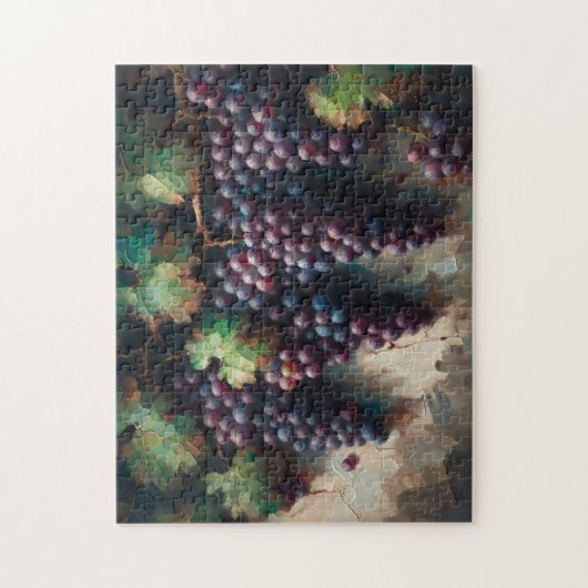 Lila Trauben auf dem Weinölgemälde Puzzle (Vertikal)