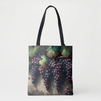 Lila Trauben auf dem Weinölgemälde Tasche