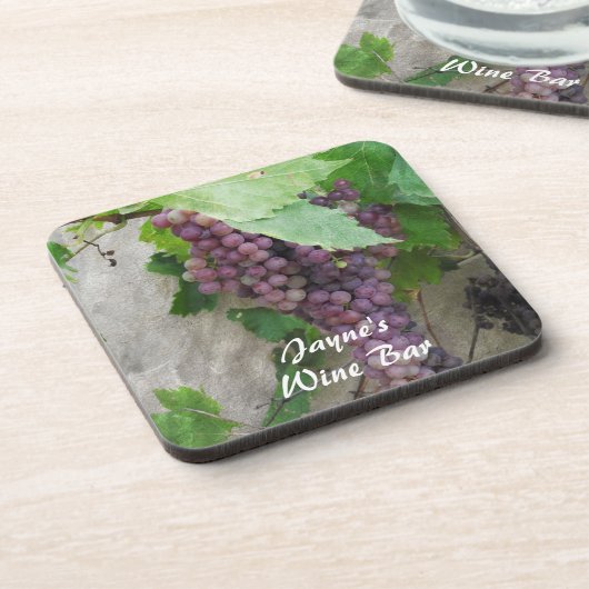 Lila Trauben auf der Rebe Untersetzer (Linke Seite)