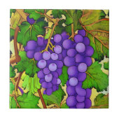Lila Trauben auf Grapevine Fliese (Vorderseite)