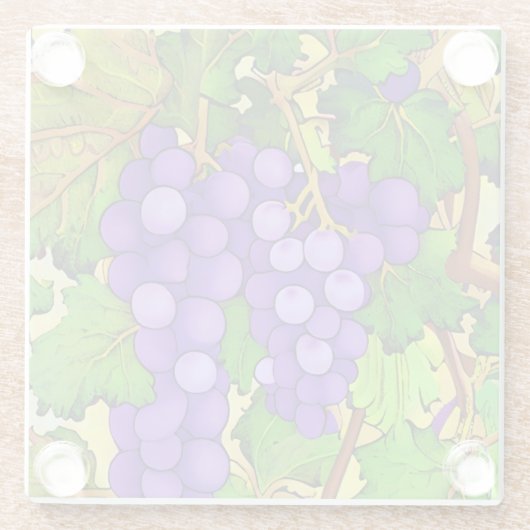 Lila Trauben auf Grapevine Glasuntersetzer (Rückseite)