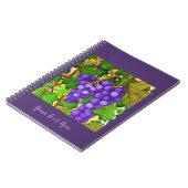 Lila Trauben auf Grapevine Notizblock (Linke Seite)