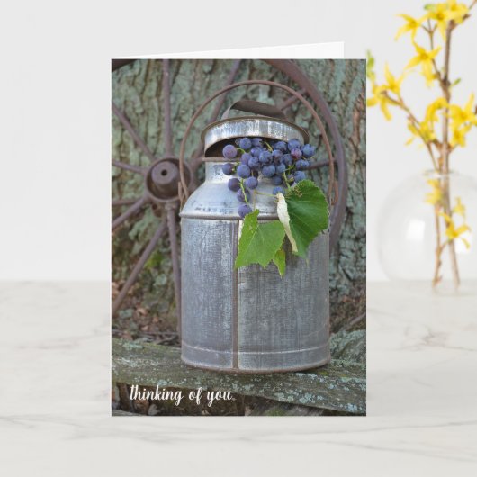 lila Trauben aus antiker Milch Karte (Gelbe Blume)