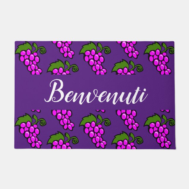Lila Trauben - Benvenuti Fußmatte (Vorderseite)