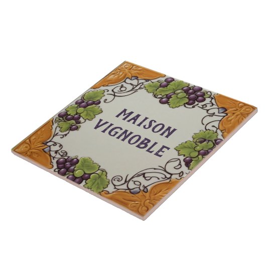 Lila Trauben Custom House Name Plate Plaque Schild Fliese (Seite)