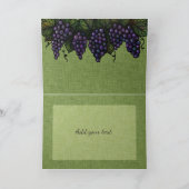 Lila Trauben, Dankeschön-Karte, Leinenschau, Grün Dankeskarte (Innenseite)