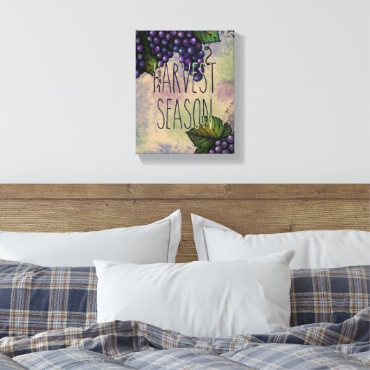 Lila Trauben | Erntezeit Leinwanddruck (Insitu (Schlafzimmer))