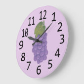 Lila Trauben Große Wanduhr (Winkel)