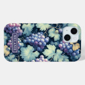 Lila Trauben Grüne Blätter Personalisiert Case-Mate iPhone Hülle (Rückseite (Horizontal))