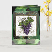 Lila Trauben Karte (Gelbe Blume)