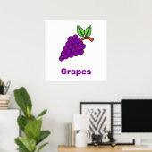 Lila Trauben mit Plakat (Heimbüro)