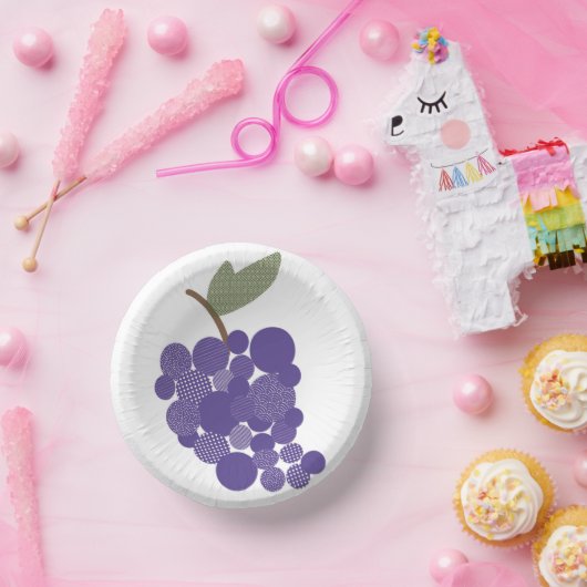 Lila Trauben Pappteller (Party)
