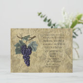 Lila Trauben Party Einladung beim Weinverkostung (Stehend Vorderseite)