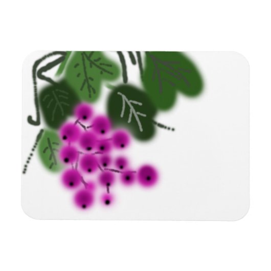 lila Trauben und grüne Blätter Magnet (Horizontal)