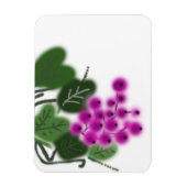 lila Trauben und grüne Blätter Magnet (Vertikal)