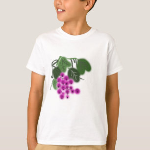 lila Trauben und grüne Blätter T-Shirt