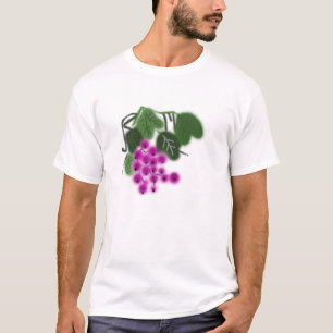 lila Trauben und grüne Blätter T-Shirt