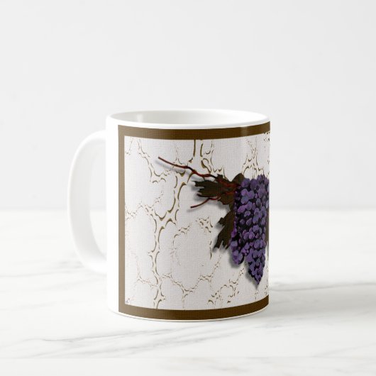 Lila Trauben und Honigbienen Kaffeetasse (Vorderseite Links)