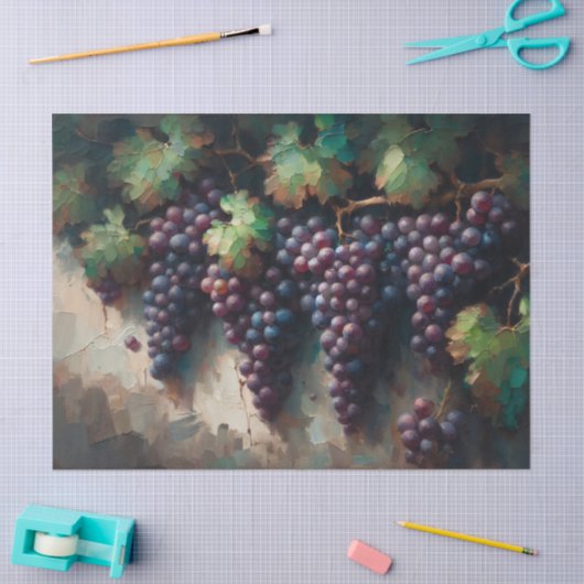 Lila Trauben und Ölgemälde Seidenpapier (Basteln)