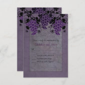 Lila Trauben - Vintage Hochzeit Save the Date Einladung (Vorne/Hinten)