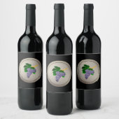 Lila Trauben Weinetikett (Flaschen)