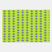 Lila Traubenmuster auf grün Geschenkpapier Set (Vorderseite)