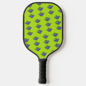 Lila Traubenmuster auf grün Pickleball Schläger (Rückseite)