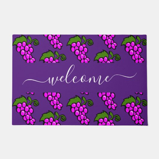 Lila Traubenmuster - Willkommen Fußmatte (Vorderseite)