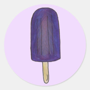 Lila Traubenpopulation Pop Ice Lolly Sweet Lollies Runder Aufkleber