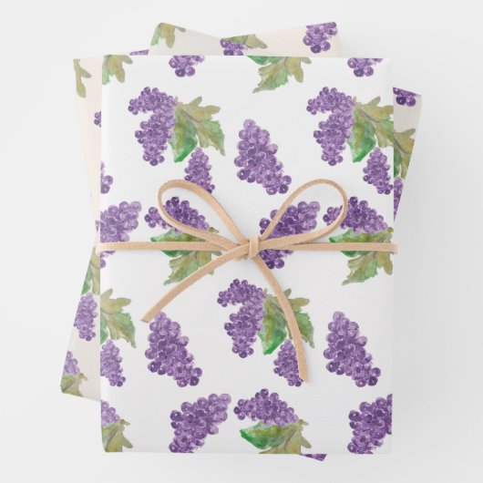 Lila Traubenwasser Handgemalt Geschenkpapier Set (Beispiel)