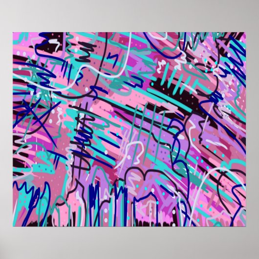 Lila Traum Ausdrückliches Abstrakt Poster (Vorne)