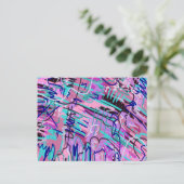 Lila Traum Ausdrückliches Abstrakt Postkarte (Stehend Vorderseite)