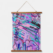 Lila Traum Ausdrückliches Abstrakt Wandteppich Mit Holzrahmen (Vorderseite)