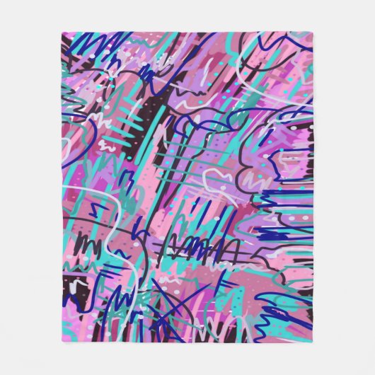 Lila Traum Ausdrucksstarker Abstrakter Druck Fleecedecke (Vorderseite)