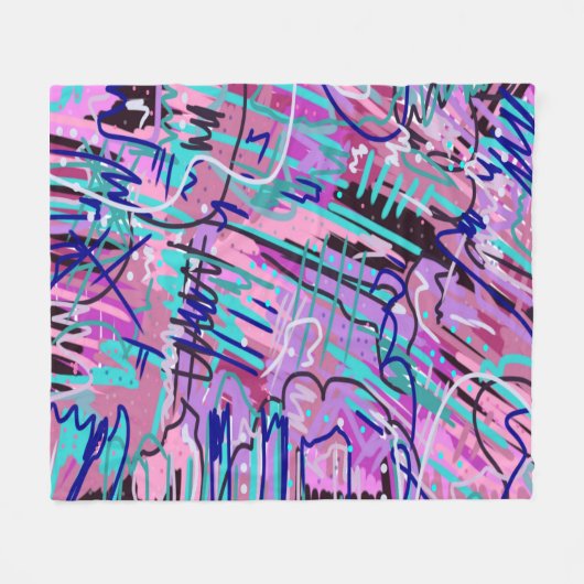 Lila Traum Ausdrucksstarker Abstrakter Druck Fleecedecke (Vorderseite (Horizontal))