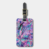 Lila Traum Ausdrucksstarker Abstrakter Druck Gepäckanhänger (Vorderseite vertikal)