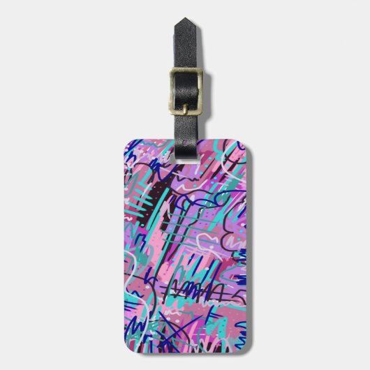 Lila Traum Ausdrucksstarker Abstrakter Druck Gepäckanhänger (Vorderseite vertikal)