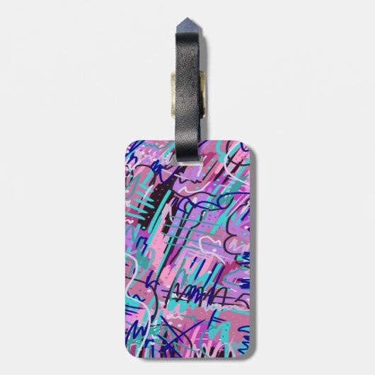 Lila Traum Ausdrucksstarker Abstrakter Druck Gepäckanhänger (Rückseite vertikal)
