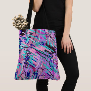 Lila Traum Ausdrucksstarker Abstrakter Druck Tasche
