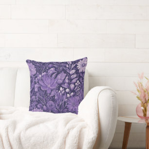 Lila Traum Elegantes botanisches Design inspiriert Kissen