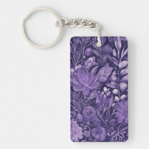 Lila Traum Elegantes botanisches Design inspiriert Schlüsselanhänger