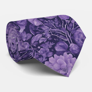Lila Traum, Fantasie-Blumen-Indigo-Palette Krawatte