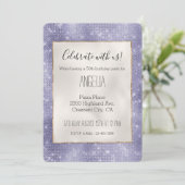 Lila Traum Sparkasse Einladung (Stehend Vorderseite)