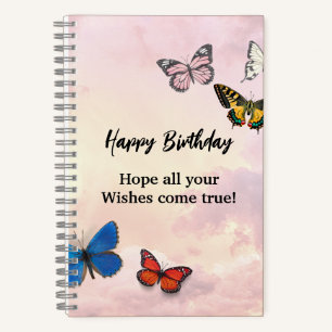 Lila Traum Spiralblock mit zerrissenem Schmetterli Notizblock